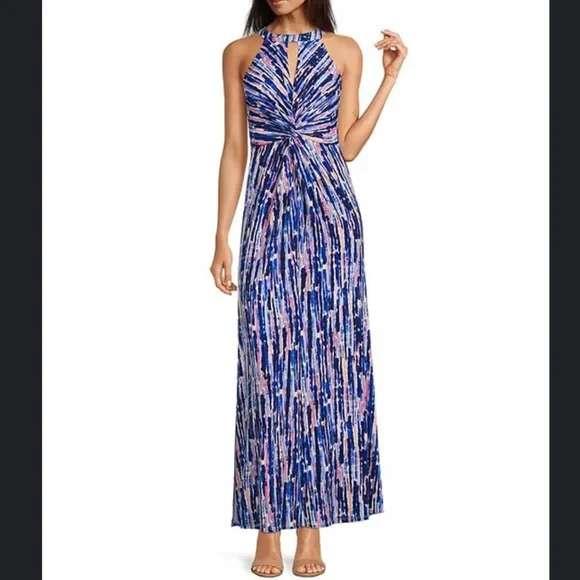 eliza j halter neck maxi dress Eliza J Halter Neck Chiffon Maxi Dress( Size 14)
